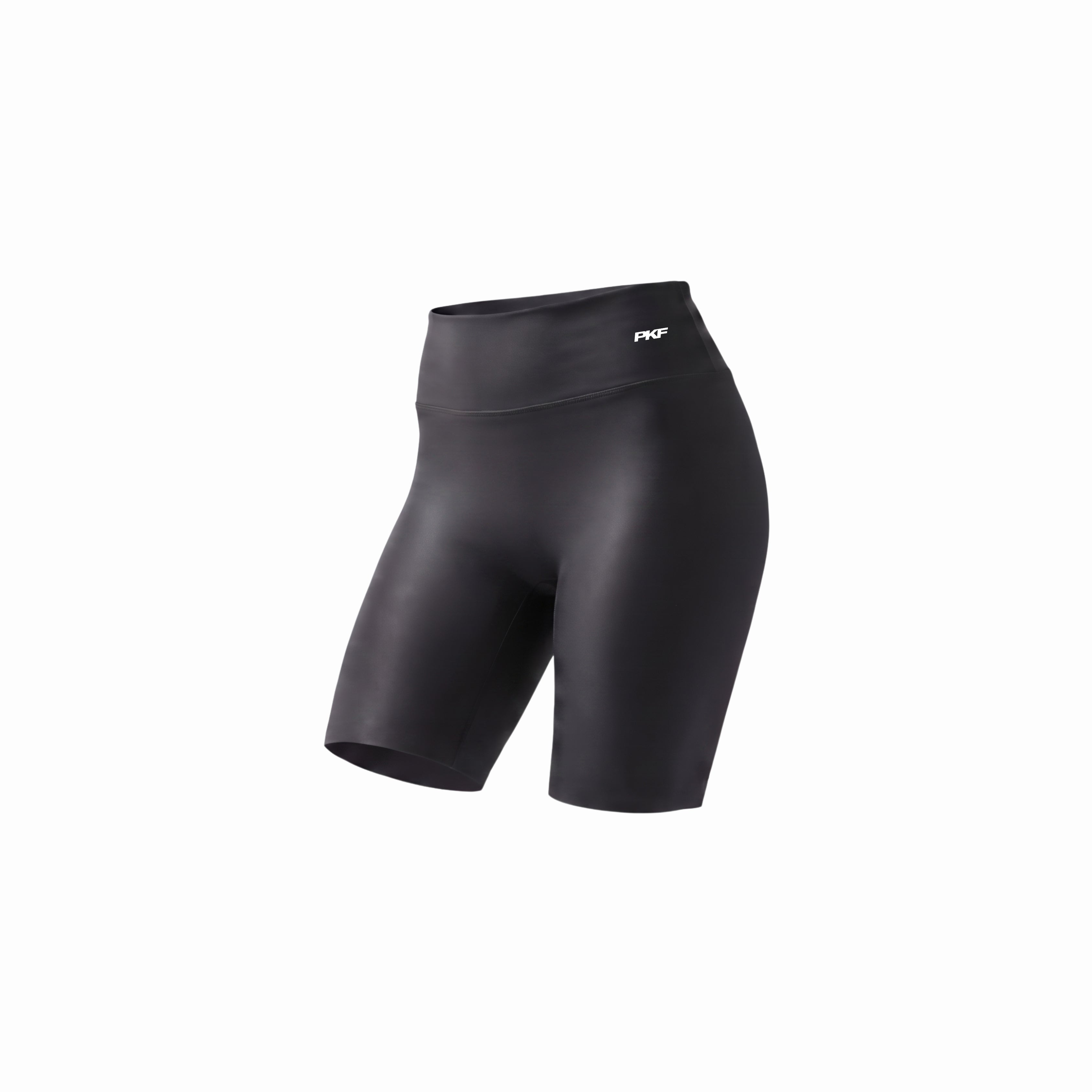 Short cycliste PKF noir, taille haute, face