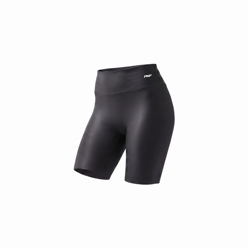 Short cycliste PKF noir, taille haute, face